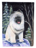 Starry Night Keeshond House Flag 28x40 Porch Sleeve Pole Decorative Outside Yard Banner Artwork Wall Hanging, Polyester