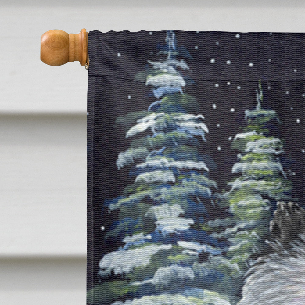 Starry Night Keeshond House Flag 28x40 Porch Sleeve Pole Decorative Outside Yard Banner Artwork Wall Hanging, Polyester