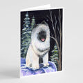 Starry Night Keeshond Greeting Cards Pack of 8 Blank Cards with Envelopes Whimsical A7 Size 5x7