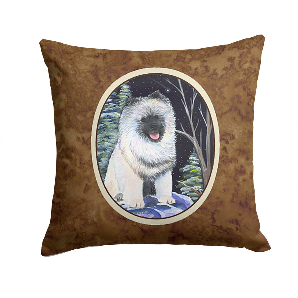 Starry Night Keeshond Decorative Throw Pillow 14x14 Indoor Outdoor Accent Cushion, Fabric Cover with Insert for Sofa, Bed, Porch & Living Room