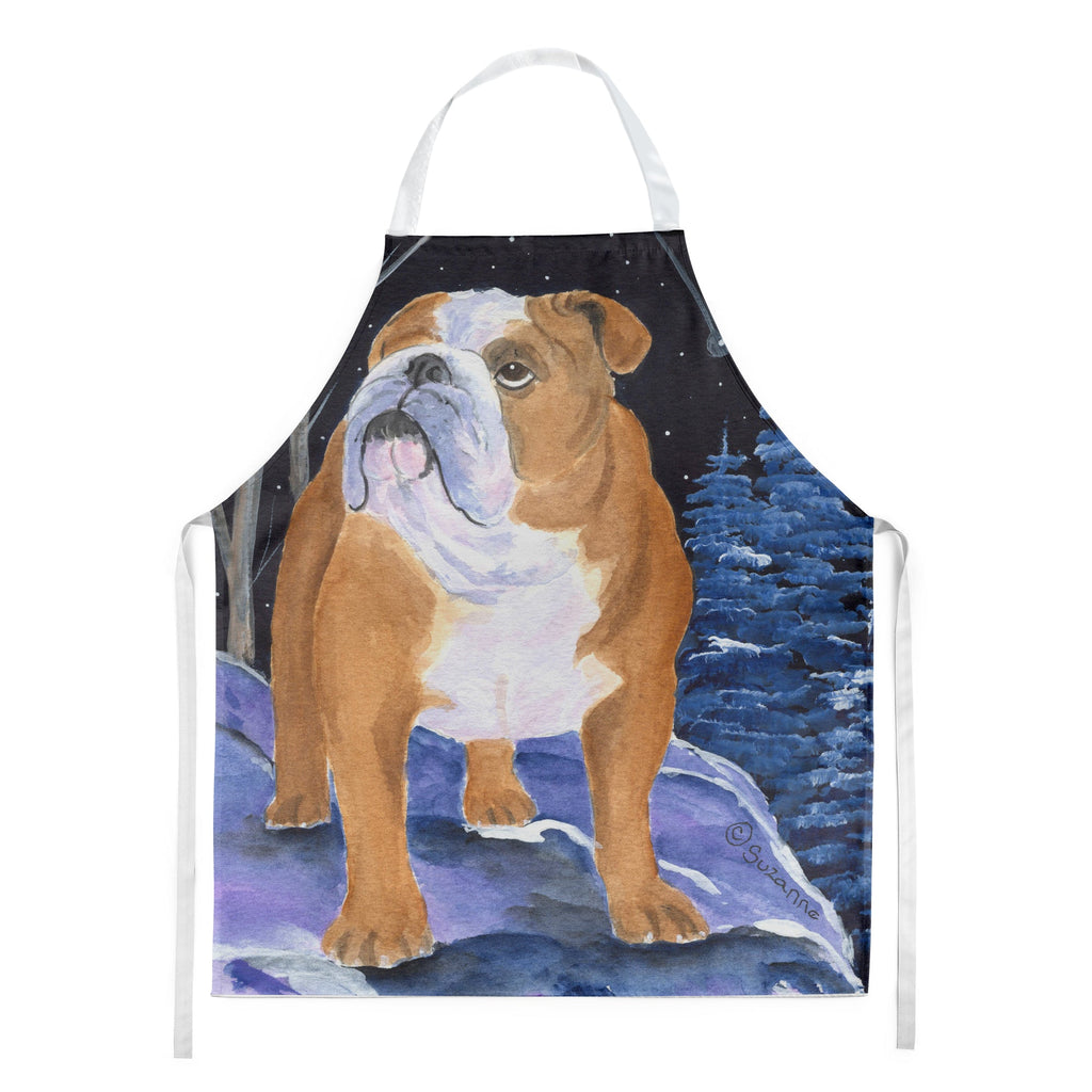 Starry Night English Bulldog Apron Cooking Kitchen Server Baking Crafts Gardening for Adult Women Men, Unisex, Large, Multicolor