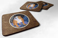 Starry Night English Bulldog Foam Coasters Set of 4 Cup Coasters for Indoor Outdoor, Tabletop Protection, Anti Slip, Mouse pad Material