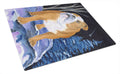 Starry Night English Bulldog Cutting Board Tempered Glass Kitchen Cutting Surface, Heat Resistant Chopping, Non-Slip Feet, Food Prep & Serving