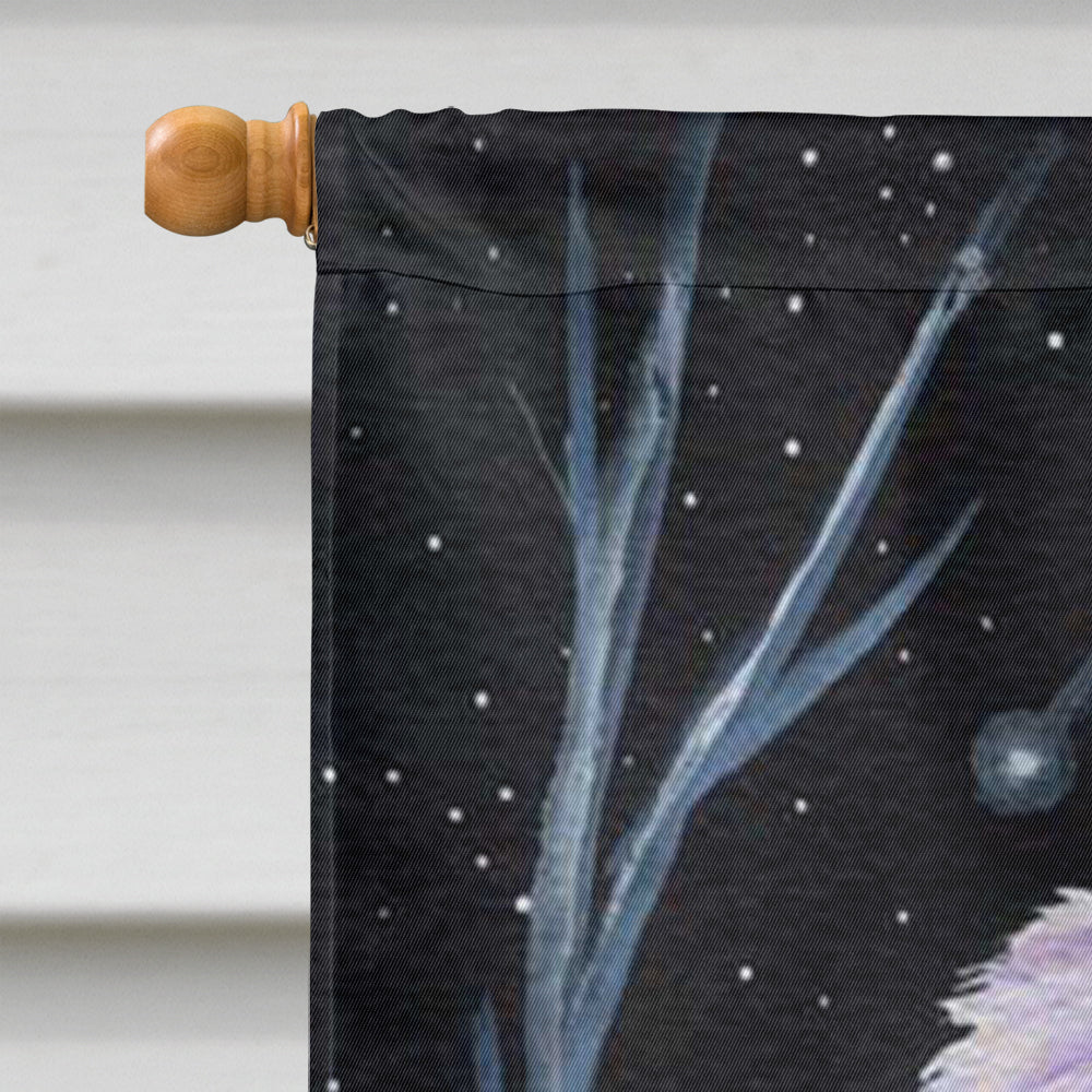 Starry Night Old English Sheepdog House Flag 28x40 Porch Sleeve Pole Decorative Outside Yard Banner Artwork Wall Hanging, Polyester