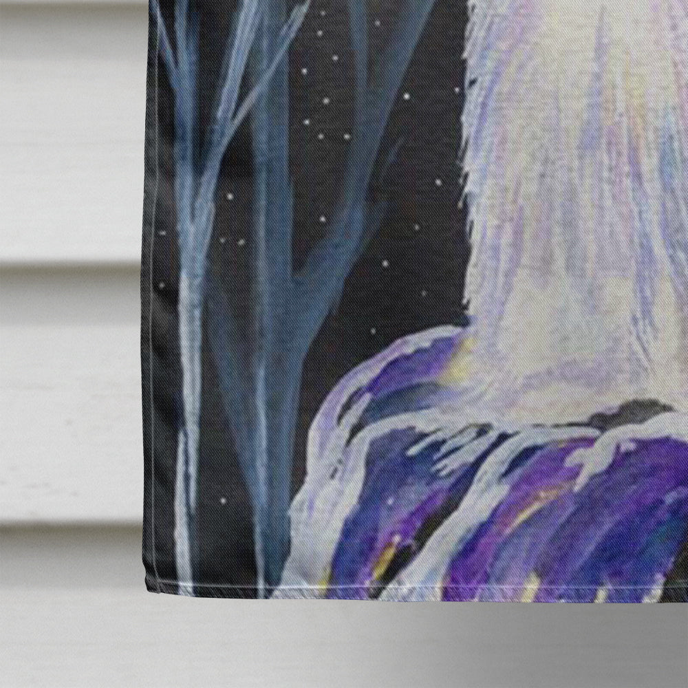 Starry Night Old English Sheepdog House Flag 28x40 Porch Sleeve Pole Decorative Outside Yard Banner Artwork Wall Hanging, Polyester