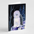 Starry Night Old English Sheepdog Greeting Cards Pack of 8 Blank Cards with Envelopes Whimsical A7 Size 5x7