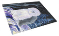 Starry Night Old English Sheepdog Cutting Board Tempered Glass Kitchen Cutting Surface, Heat Resistant Chopping, Non-Slip Feet, Food Prep & Serving