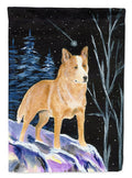Starry Night Australian Cattle Dog House Flag 28x40 Porch Sleeve Pole Decorative Outside Yard Banner Artwork Wall Hanging, Polyester