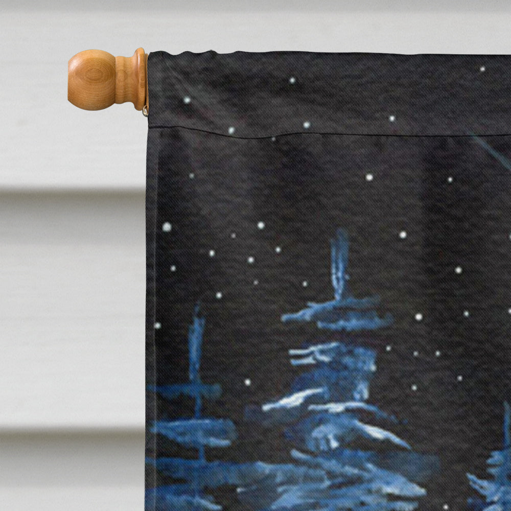 Starry Night Australian Cattle Dog House Flag 28x40 Porch Sleeve Pole Decorative Outside Yard Banner Artwork Wall Hanging, Polyester