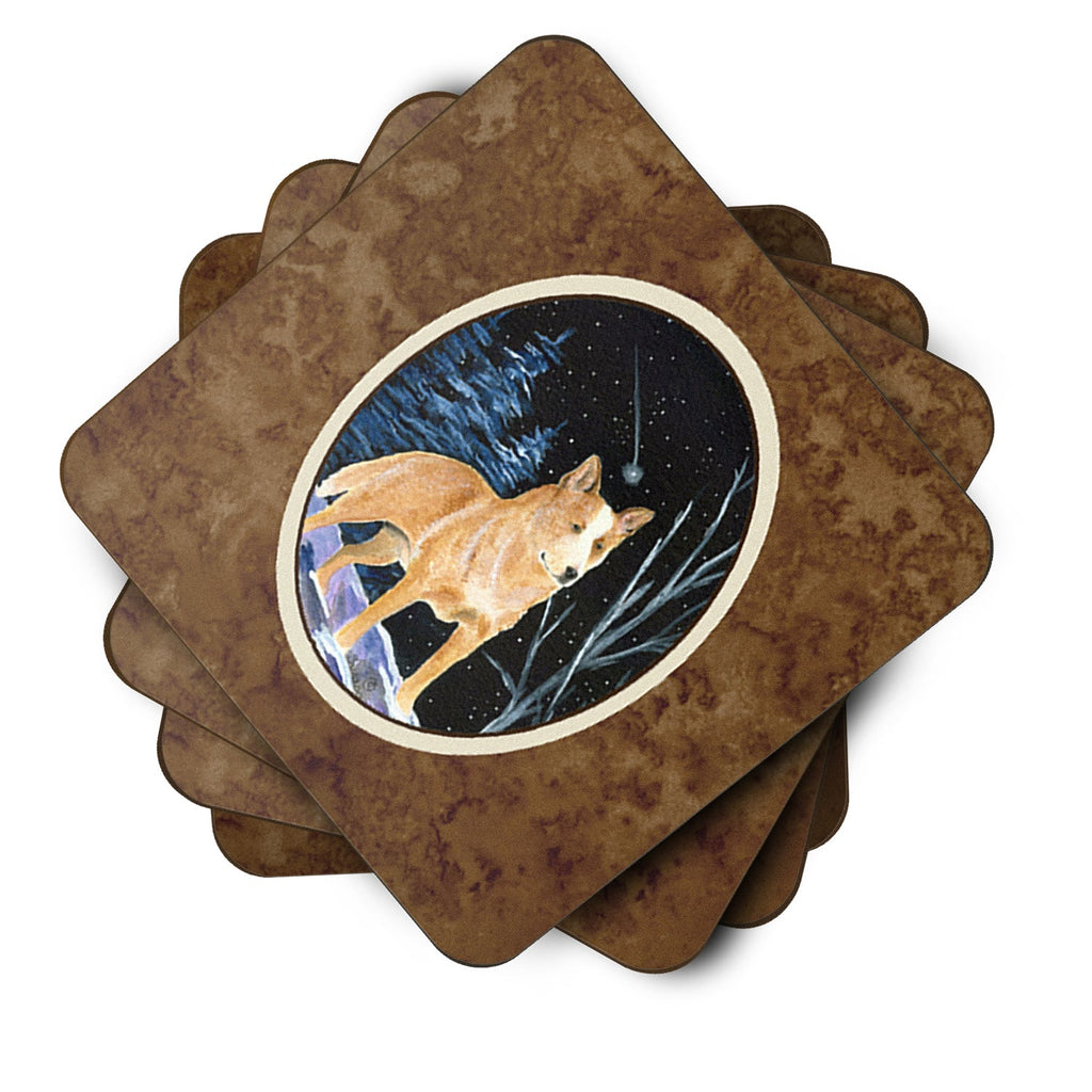 Starry Night Australian Cattle Dog Foam Coasters Set of 4 Cup Coasters for Indoor Outdoor, Tabletop Protection, Anti Slip, Mouse pad Material