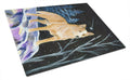 Starry Night Australian Cattle Dog Cutting Board Tempered Glass Kitchen Cutting Surface, Heat Resistant Chopping, Non-Slip Feet, Food Prep & Serving