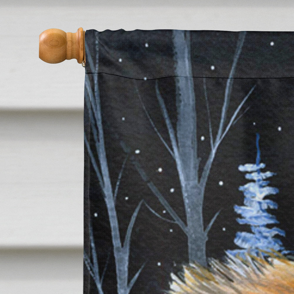 Starry Night Cat - Persian House Flag 28x40 Porch Sleeve Pole Decorative Outside Yard Banner Artwork Wall Hanging, Polyester