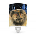 Starry Night Cat - Persian Ceramic Night Light Compact, UL-Certified, Ideal for Bedroom, Bathroom, Nursery, Hallway, Kitchen, 6x4x3, Multicolor