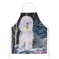 Starry Night Old English Sheepdog Apron Cooking Kitchen Server Baking Crafts Gardening for Adult Women Men, Unisex, Large, Multicolor