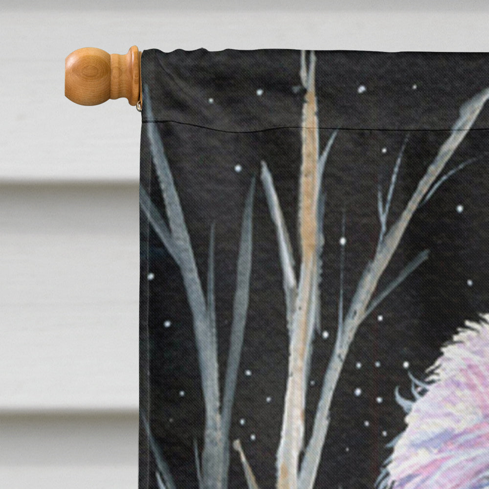 Starry Night Old English Sheepdog House Flag 28x40 Porch Sleeve Pole Decorative Outside Yard Banner Artwork Wall Hanging, Polyester