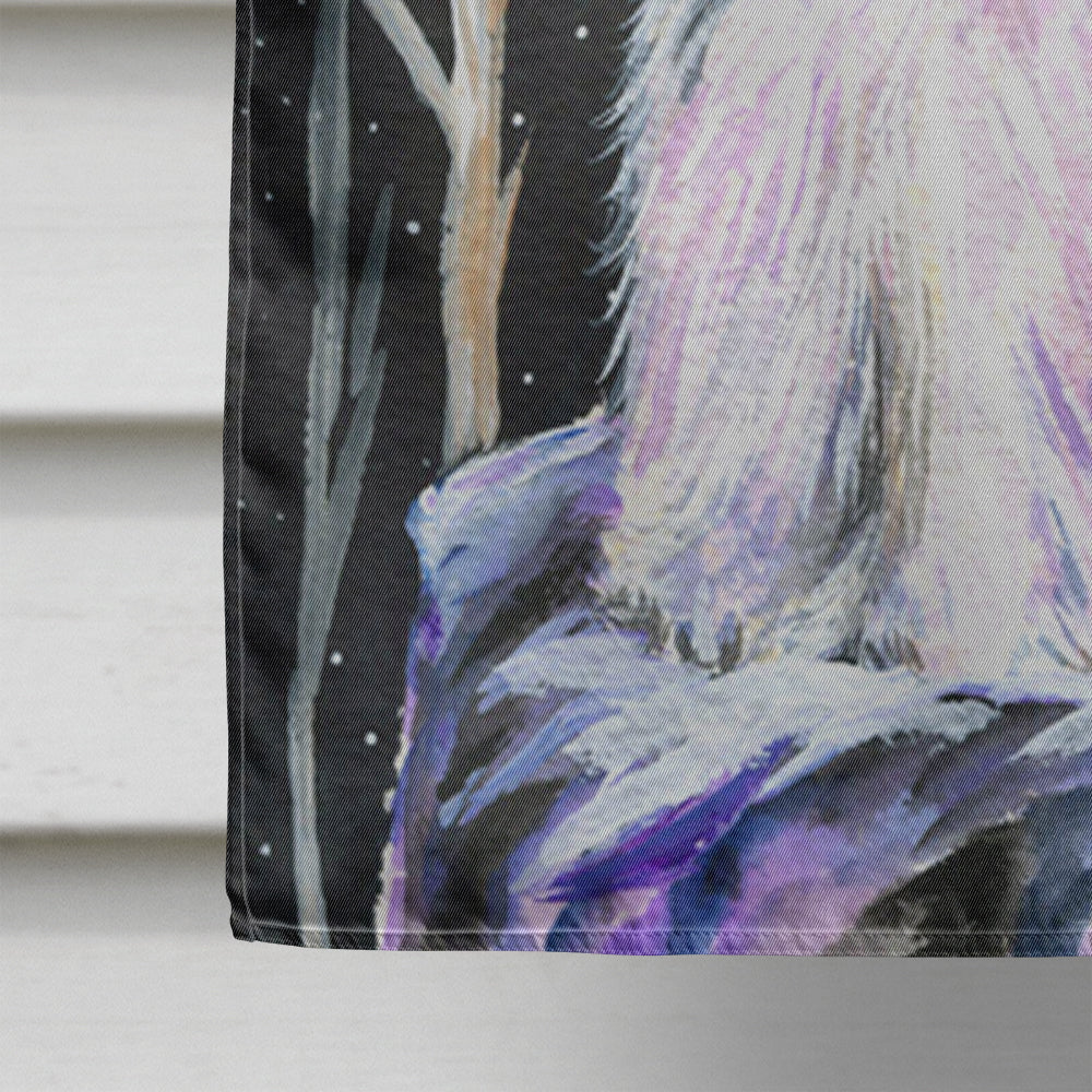 Starry Night Old English Sheepdog House Flag 28x40 Porch Sleeve Pole Decorative Outside Yard Banner Artwork Wall Hanging, Polyester