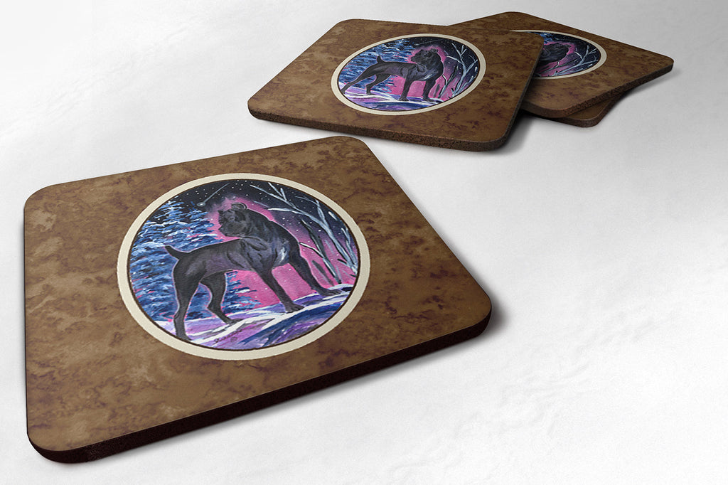 Starry Night Cane Corso Foam Coasters Set of 4 Cup Coasters for Indoor Outdoor, Tabletop Protection, Anti Slip, Mouse pad Material