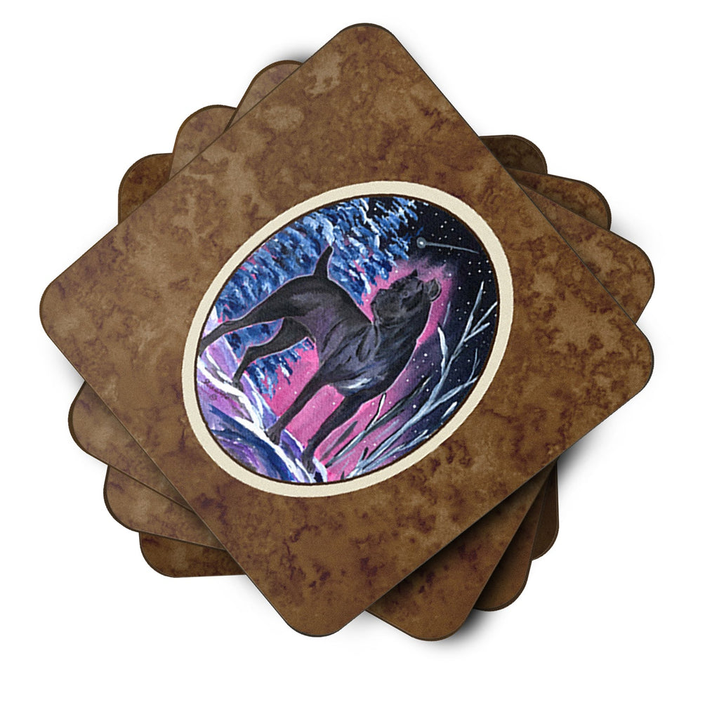 Starry Night Cane Corso Foam Coasters Set of 4 Cup Coasters for Indoor Outdoor, Tabletop Protection, Anti Slip, Mouse pad Material