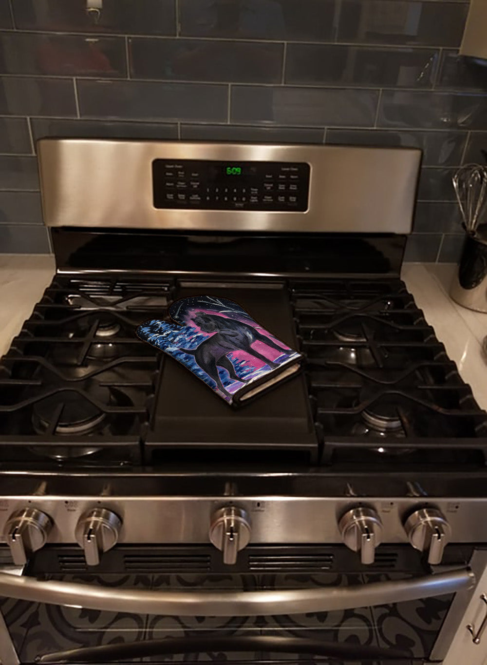 Starry Night Cane Corso Oven Mitt Heat Resistant Thick Oven Mitt for Hot Pans and Oven, Kitchen Mitt Protect Hands, Cooking Baking Glove