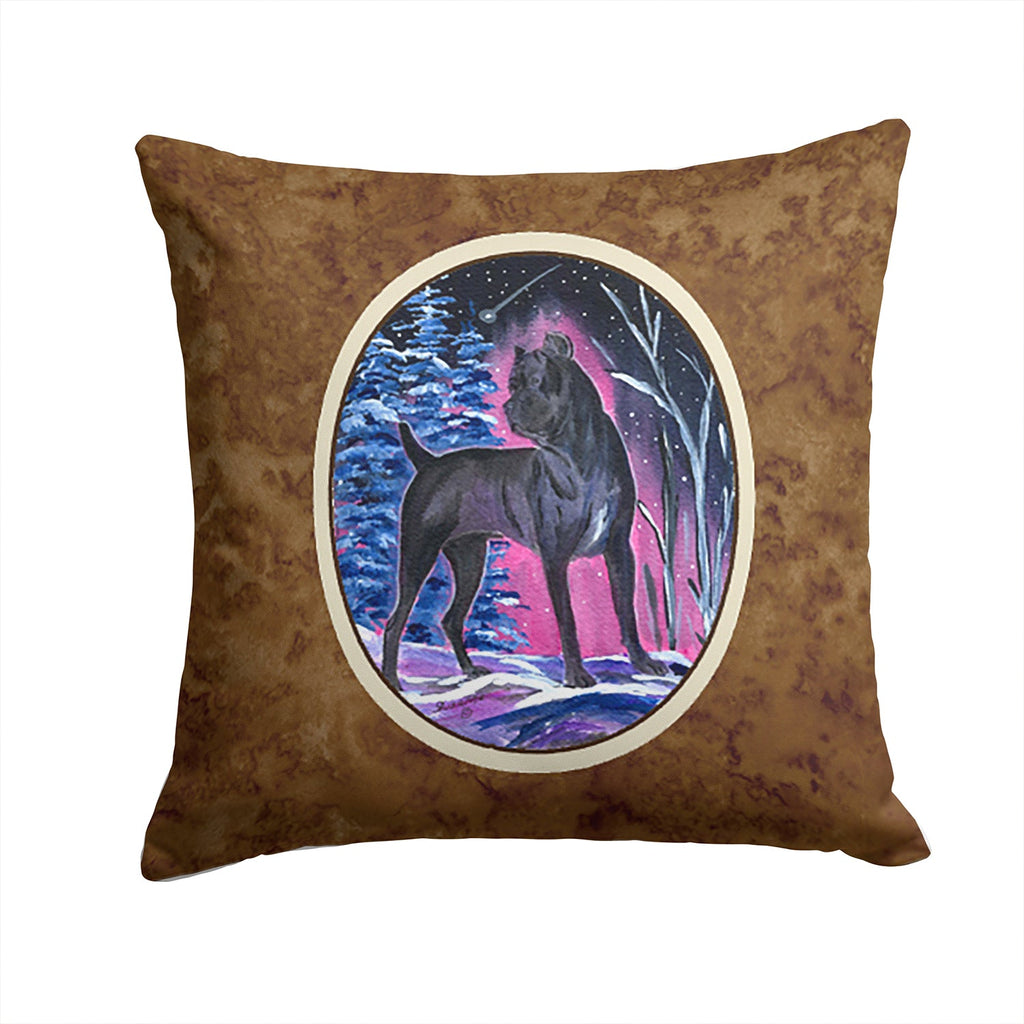 Starry Night Cane Corso Decorative Throw Pillow 14x14 Indoor Outdoor Accent Cushion, Fabric Cover with Insert for Sofa, Bed, Porch & Living Room