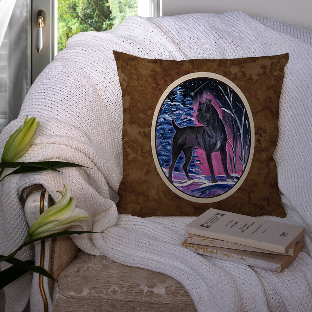 Starry Night Cane Corso Decorative Throw Pillow 14x14 Indoor Outdoor Accent Cushion, Fabric Cover with Insert for Sofa, Bed, Porch & Living Room