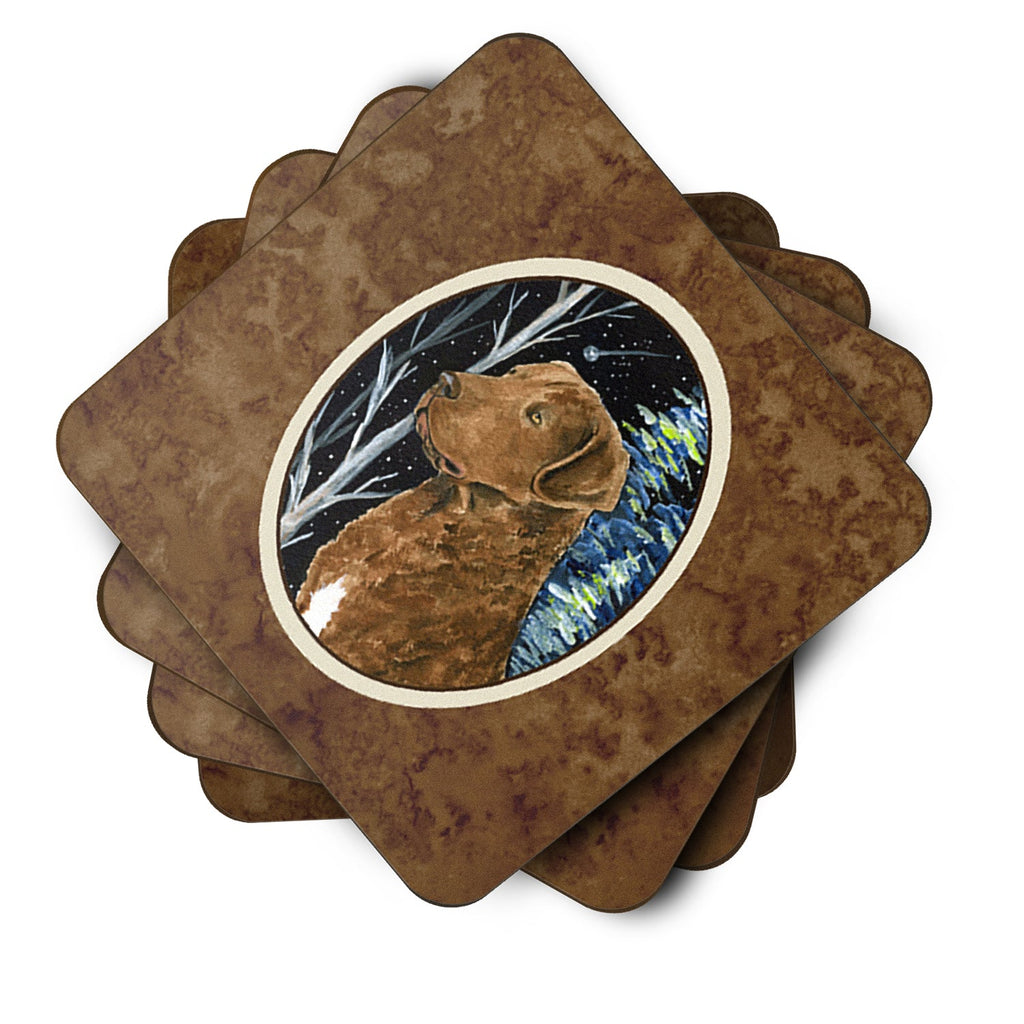 Starry Night Chesapeake Bay Retriever Foam Coasters Set of 4 Cup Coasters for Indoor Outdoor, Tabletop Protection, Anti Slip, Mouse pad Material