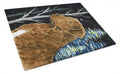 Starry Night Chesapeake Bay Retriever Cutting Board Tempered Glass Kitchen Cutting Surface, Heat Resistant Chopping, Non-Slip Feet, Food Prep & Serving