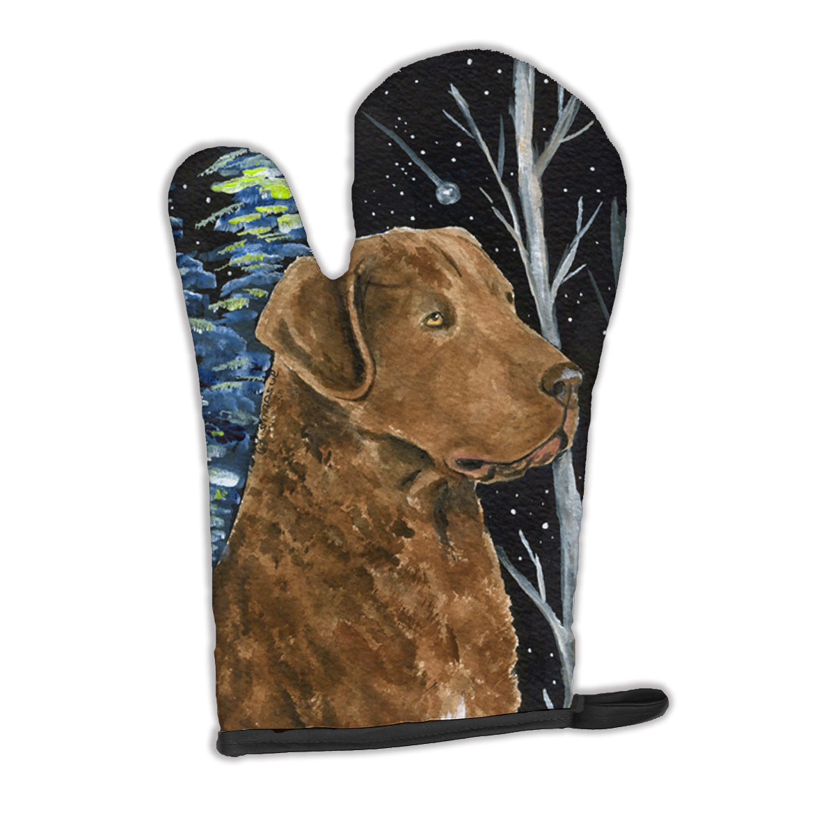 Starry Night Chesapeake Bay Retriever Oven Mitt Heat Resistant Thick Oven Mitt for Hot Pans and Oven, Kitchen Mitt Protect Hands, Cooking Baking Glove