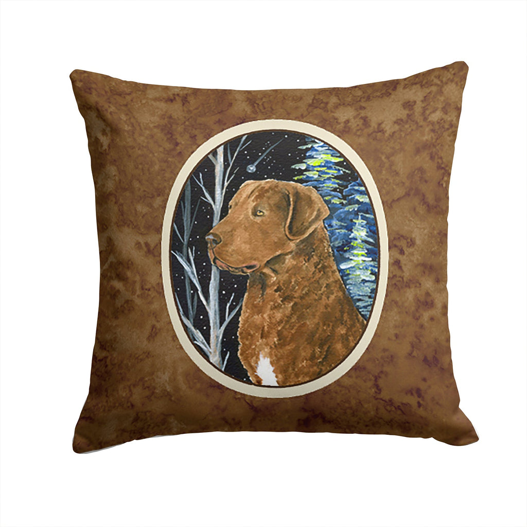 Starry Night Chesapeake Bay Retriever Decorative Throw Pillow 14x14 Indoor Outdoor Accent Cushion, Fabric Cover with Insert for Sofa, Bed, Porch & Living Room