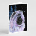 Starry Night Keeshond Greeting Cards Pack of 8 Blank Cards with Envelopes Whimsical A7 Size 5x7