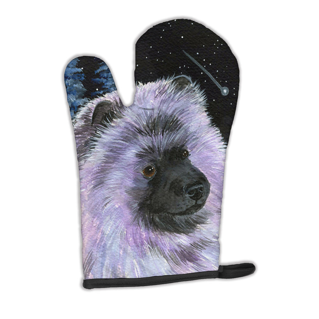 Starry Night Keeshond Oven Mitt Heat Resistant Thick Oven Mitt for Hot Pans and Oven, Kitchen Mitt Protect Hands, Cooking Baking Glove