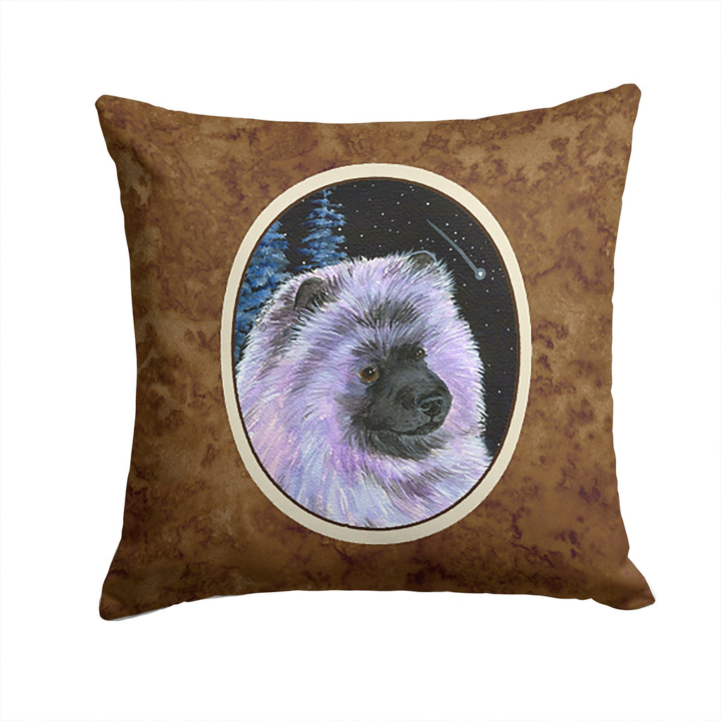 Starry Night Keeshond Decorative Throw Pillow 14x14 Indoor Outdoor Accent Cushion, Fabric Cover with Insert for Sofa, Bed, Porch & Living Room