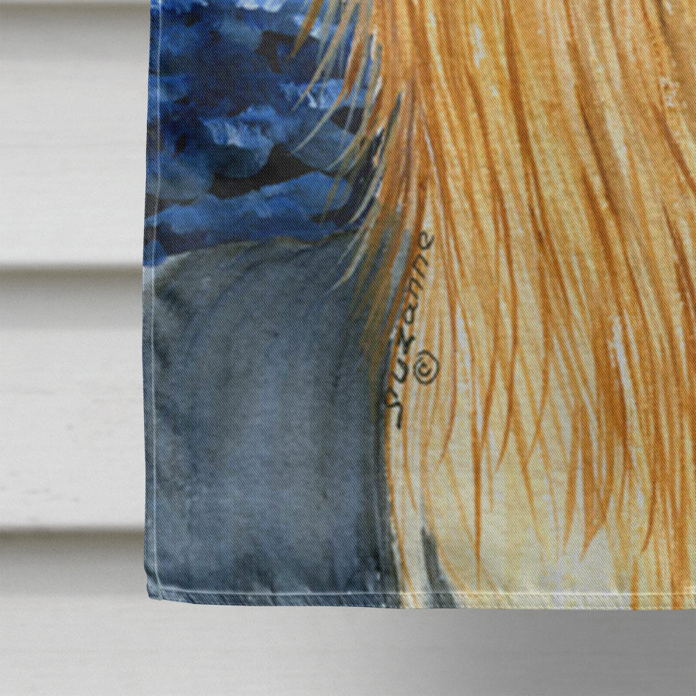 Starry Night Yorkie House Flag 28x40 Porch Sleeve Pole Decorative Outside Yard Banner Artwork Wall Hanging, Polyester