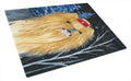 Starry Night Yorkie Cutting Board Tempered Glass Kitchen Cutting Surface, Heat Resistant Chopping, Non-Slip Feet, Food Prep & Serving