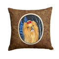 Starry Night Yorkie Decorative Throw Pillow 14x14 Indoor Outdoor Accent Cushion, Fabric Cover with Insert for Sofa, Bed, Porch & Living Room