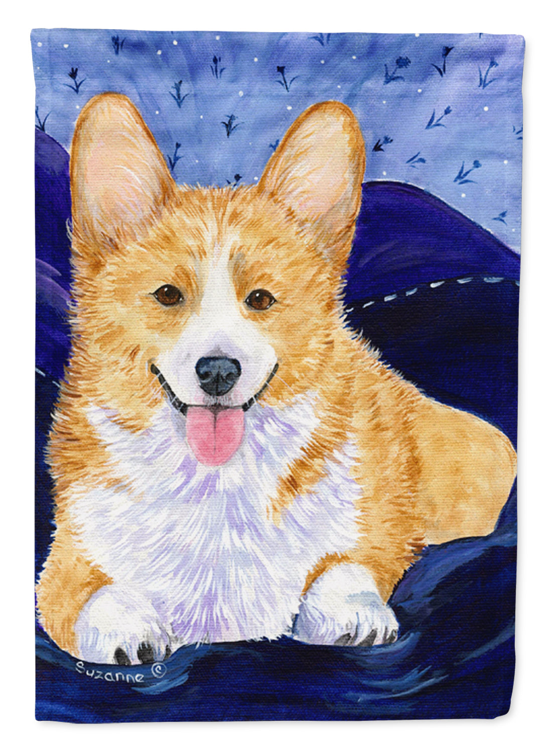 Corgi House Flag 28x40 Porch Sleeve Pole Decorative Outside Yard Banner Artwork Wall Hanging, Polyester