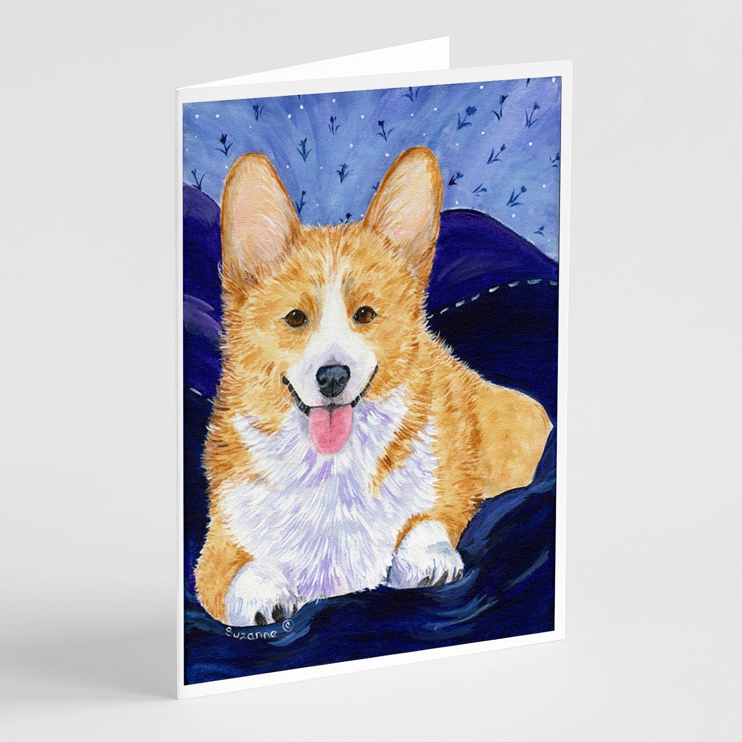 Corgi Greeting Cards Pack of 8 Blank Cards with Envelopes Whimsical A7 Size 5x7