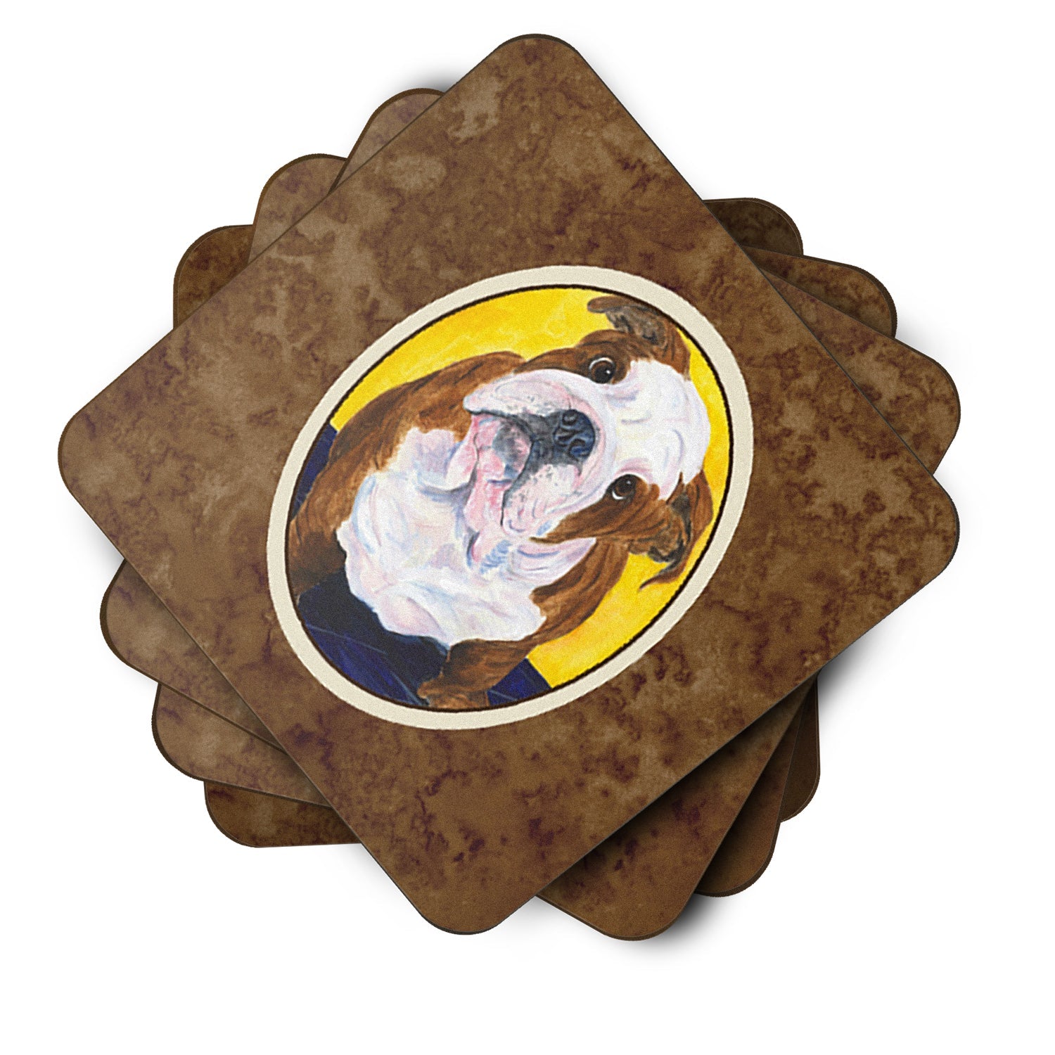English Bulldog Foam Coasters Set of 4 Cup Coasters for Indoor Outdoor, Tabletop Protection, Anti Slip, Mouse pad Material