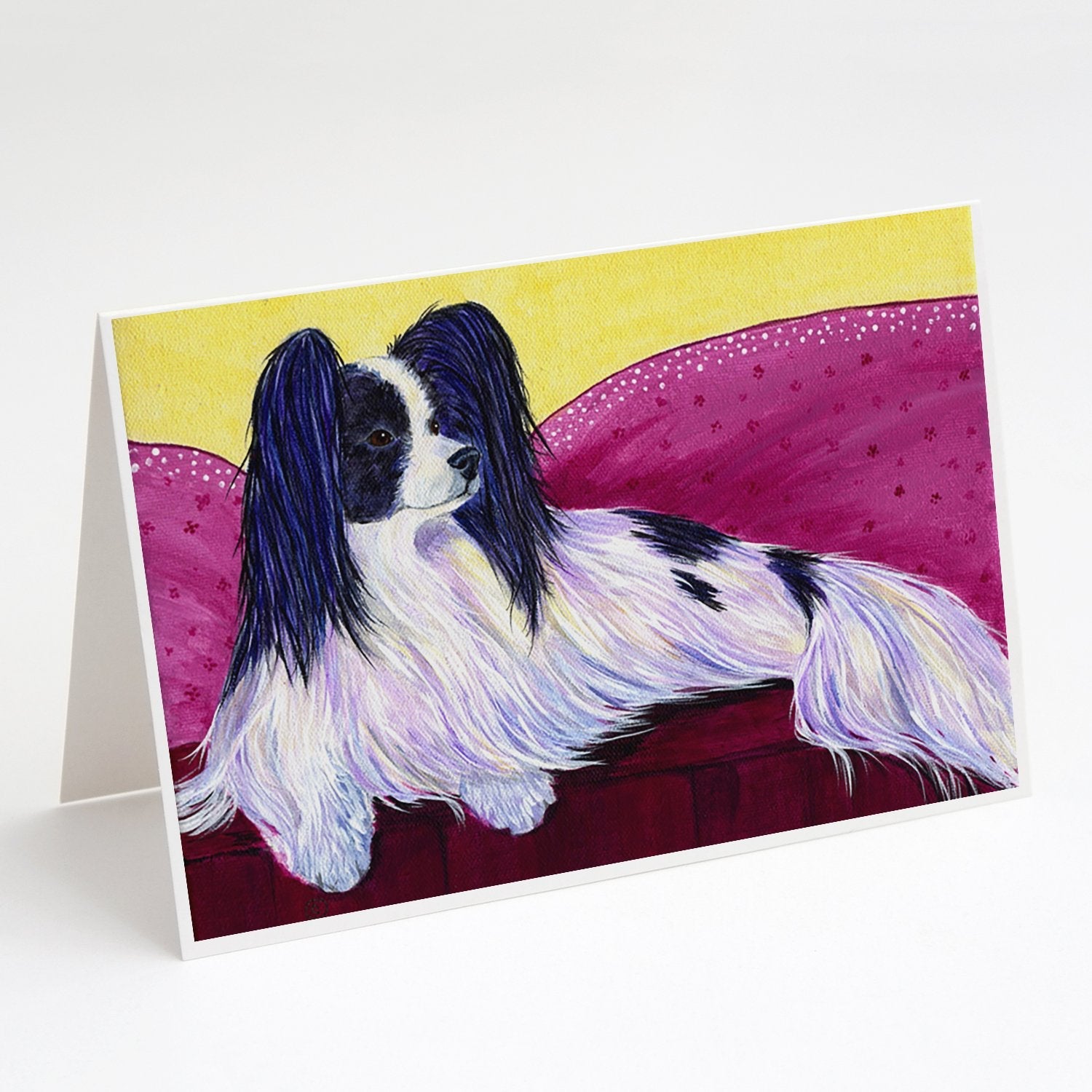 Papillon Greeting Cards Pack of 8 Blank Cards with Envelopes Whimsical A7 Size 5x7