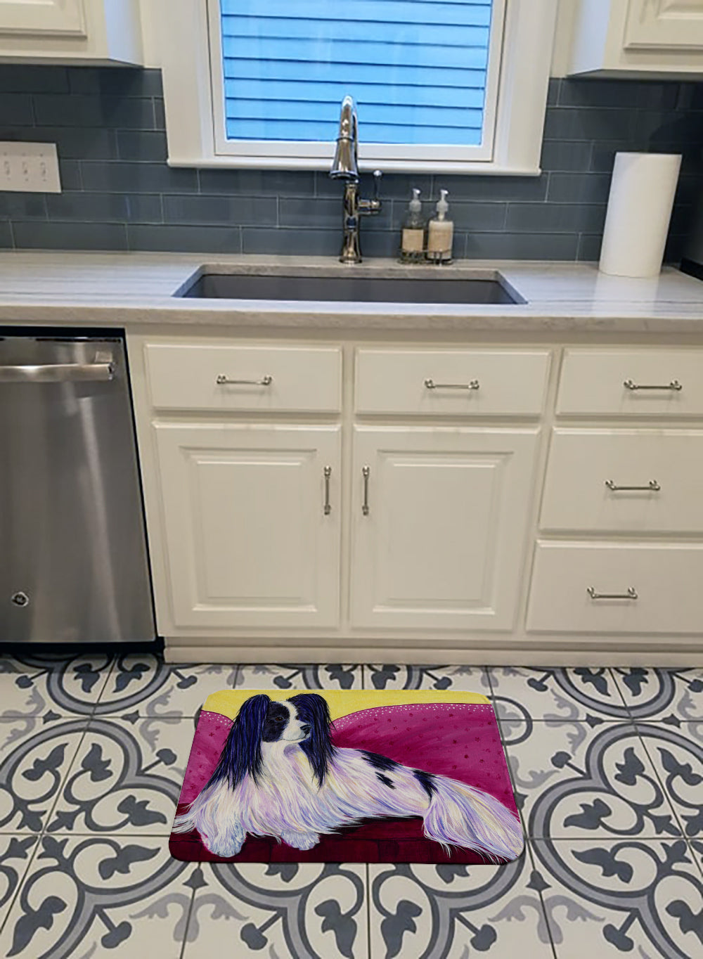 Papillon Memory Foam Kitchen Mat Machine Washable Anti-Fatigue Cushion Comfort Bath or Kitchen Rug