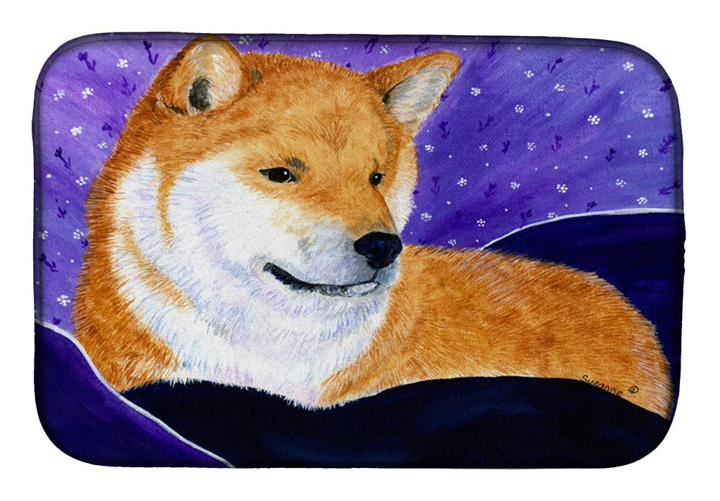 Shiba Inu Dish Drying Mat Absorbent Dish Drying Mat Pad for Kitchen Counter Dish Drainer Mat for Countertop, 14 x 21", Multicolor