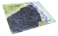 Pug Cutting Board Tempered Glass Kitchen Cutting Surface, Heat Resistant Chopping, Non-Slip Feet, Food Prep & Serving