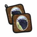 Pug Pot Holder Set of 2 Heat Resistant Quilted Hot Pads 7.5 x 7.5 Inch, Insulated Kitchen Trivets for Cooking & Baking