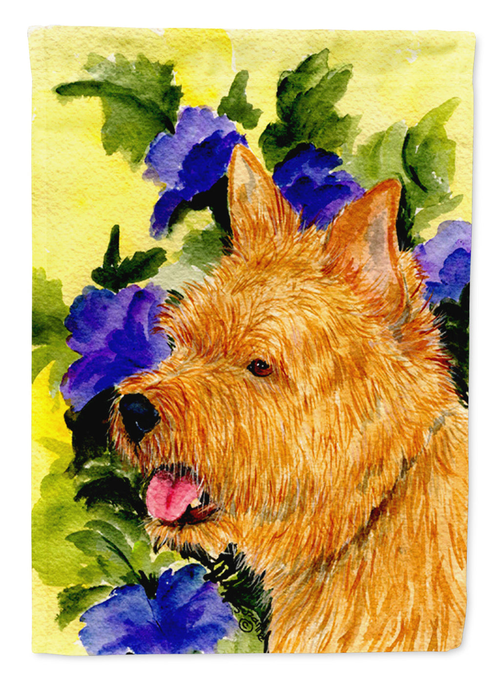 Norwich Terrier House Flag 28x40 Porch Sleeve Pole Decorative Outside Yard Banner Artwork Wall Hanging, Polyester