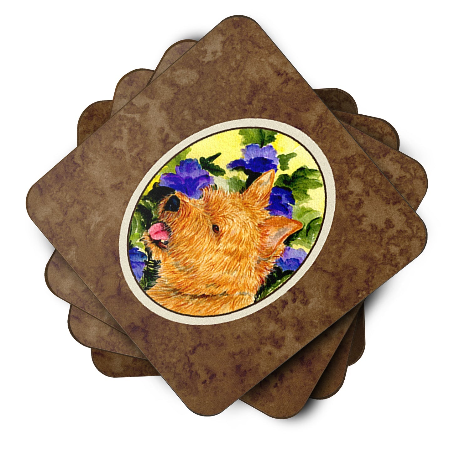 Norwich Terrier Foam Coasters Set of 4 Cup Coasters for Indoor Outdoor, Tabletop Protection, Anti Slip, Mouse pad Material