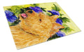 Norwich Terrier Cutting Board Tempered Glass Kitchen Cutting Surface, Heat Resistant Chopping, Non-Slip Feet, Food Prep & Serving