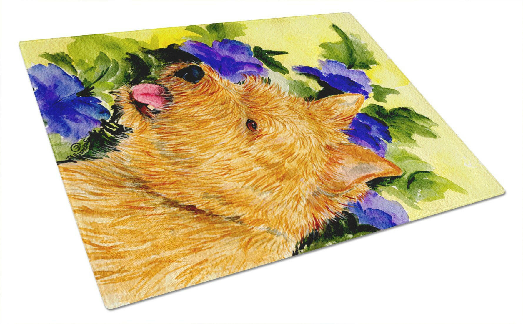 Norwich Terrier Cutting Board Tempered Glass Kitchen Cutting Surface, Heat Resistant Chopping, Non-Slip Feet, Food Prep & Serving