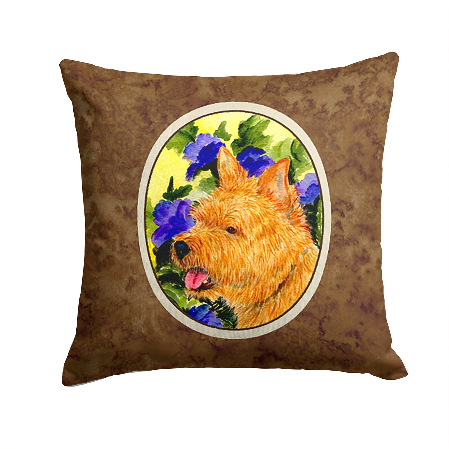 Norwich Terrier Decorative Throw Pillow 14x14 Indoor Outdoor Accent Cushion, Fabric Cover with Insert for Sofa, Bed, Porch & Living Room