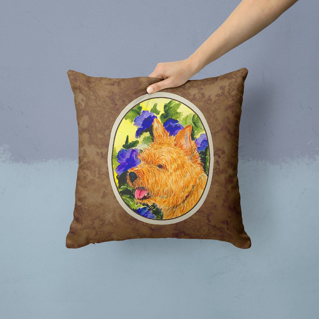 Norwich Terrier Decorative Throw Pillow 14x14 Indoor Outdoor Accent Cushion, Fabric Cover with Insert for Sofa, Bed, Porch & Living Room