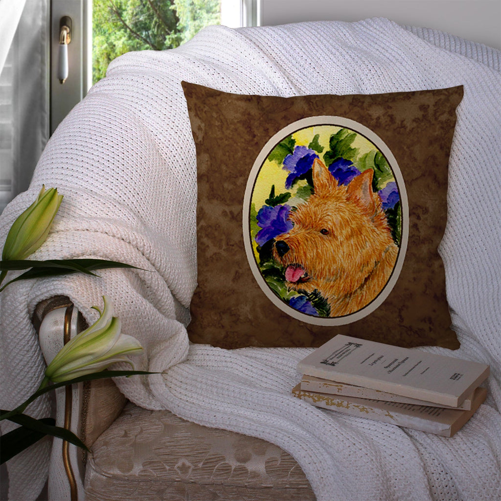 Norwich Terrier Decorative Throw Pillow 14x14 Indoor Outdoor Accent Cushion, Fabric Cover with Insert for Sofa, Bed, Porch & Living Room